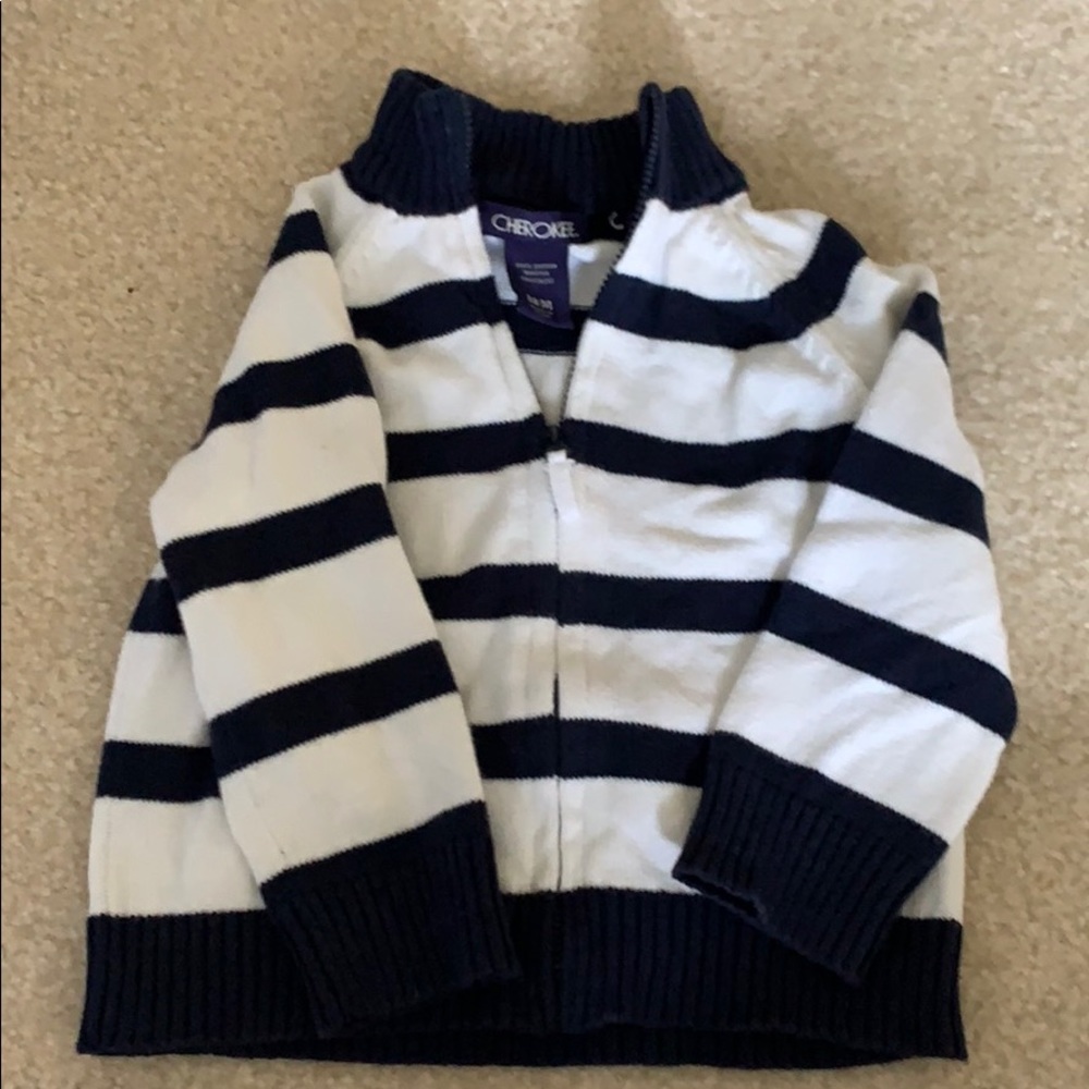Stripped zipper sweater